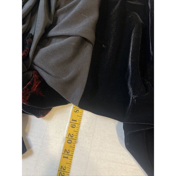 Teddi Midi Dress Cheongsam Chinese Button Knots Black Red Floral Size 14 - Picture 7 of 7